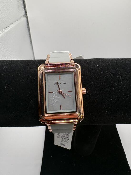 Anne Klein Women Watch Rose Gold Gray Two-Tone Rectangular Bracelet Nwt main image 7